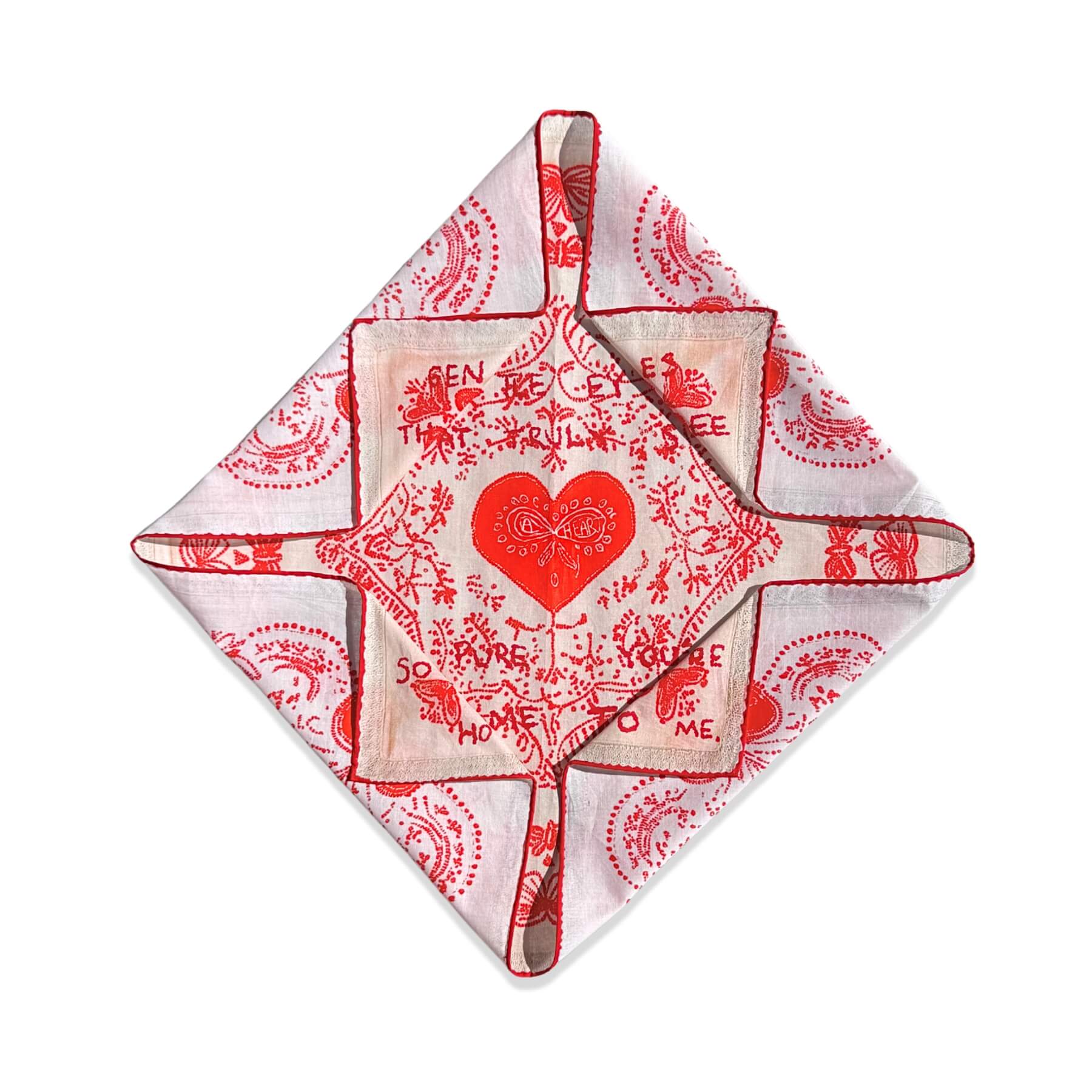 Red Lovefold Cotton Pet & Human Bandana